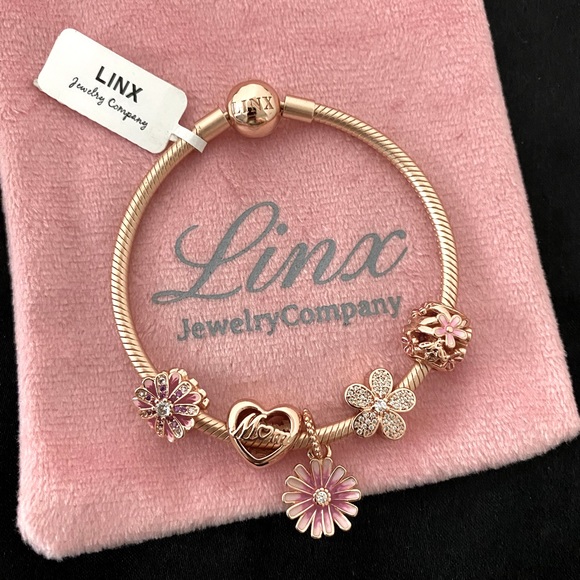 Linx Rose Gold Bracelet with Mom Themed Charms